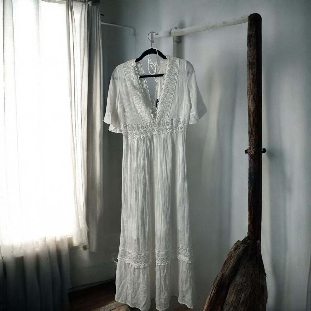 Wishlist Apparel White Lace Maxi Dress